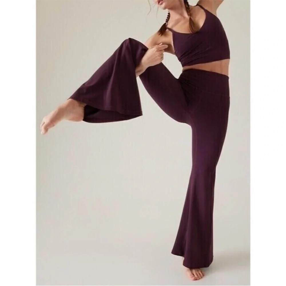NEW with tags ATHLETA Elation Ultra Flare Pant M Medium Spiced Cabernet 791847 - Picture 3 of 8